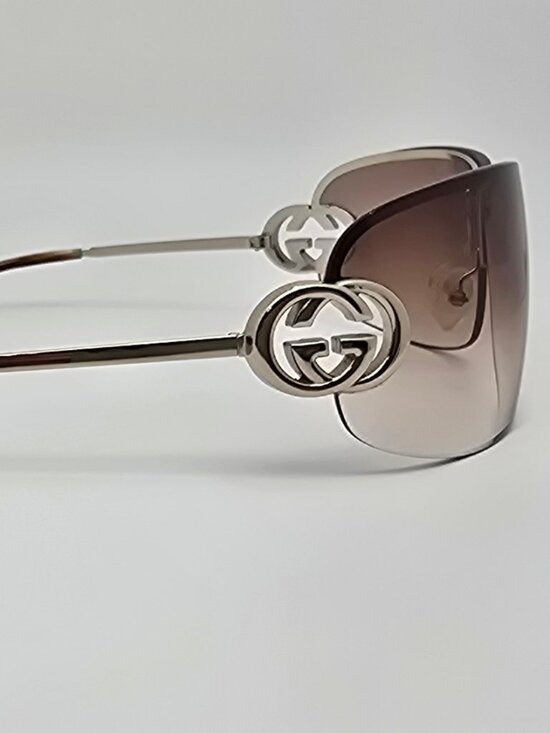 *SOLD* Gucci GG2782/S Gold Frame Brown Gradient Lens Semi-Rimless Sunglasses - Picture 8 of 15